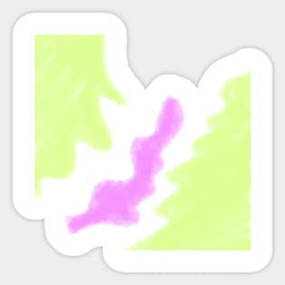 Green purple watercolor abstract art Sticker